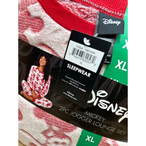 NWT Disney XL Mickey Mouse 2 Piece Fleece Sleepwear Jogger Set Womens 16-18 - Picture 2 of 4